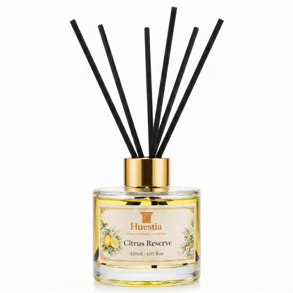 Huestia Citrus Reserve Home Perfume | Reed Diffuser Set, 120 ml
