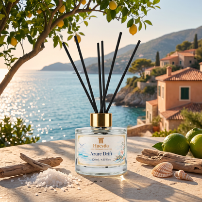 Huestia Azure Drift Home Perfume | Reed Diffuser Set, 120 ml