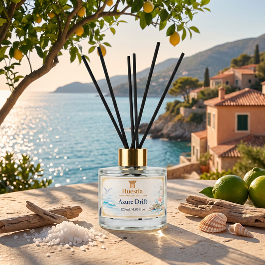 Huestia Azure Drift Home Perfume | Reed Diffuser Set, 120 ml
