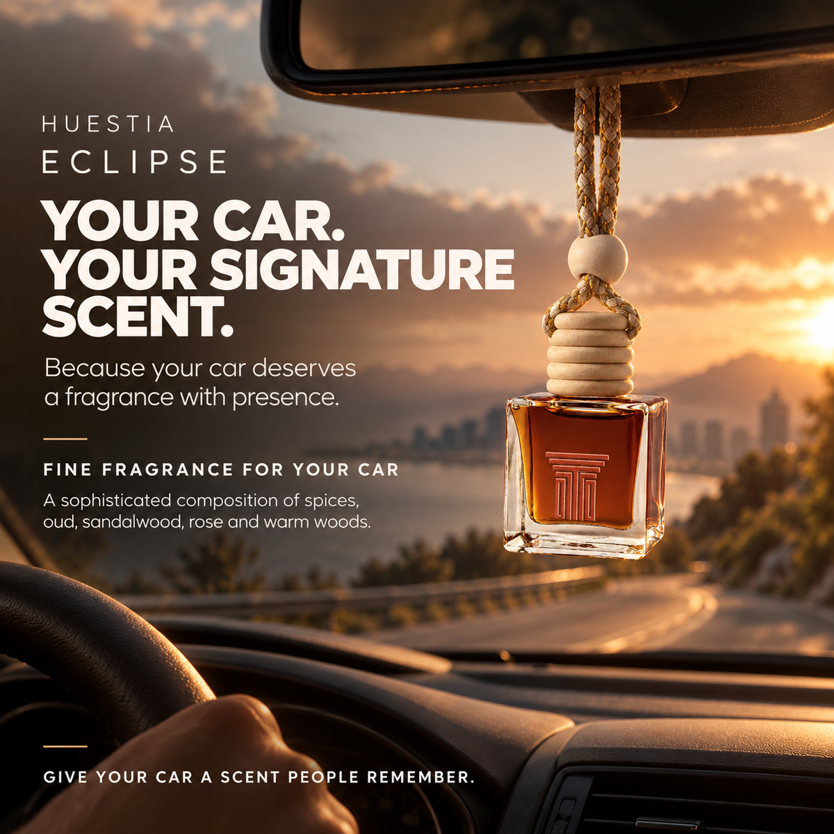 Eclipse Fine Fragrance for Car | Oud, Sandalwood, Amber & Smoky Spiced Scent