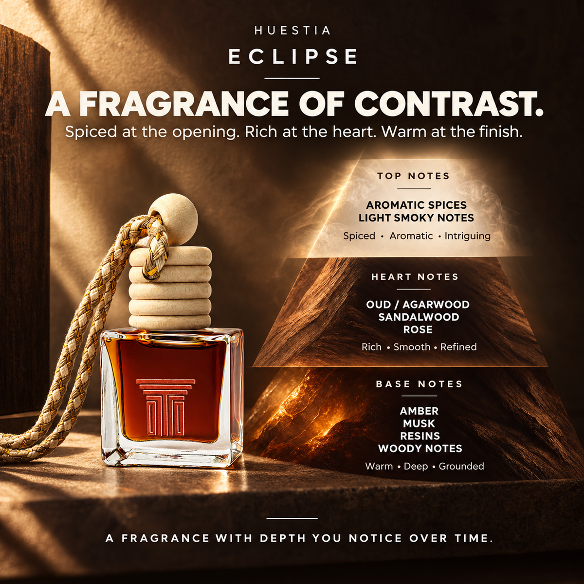 Eclipse Fine Fragrance for Car | Oud, Sandalwood, Amber & Smoky Spiced Scent