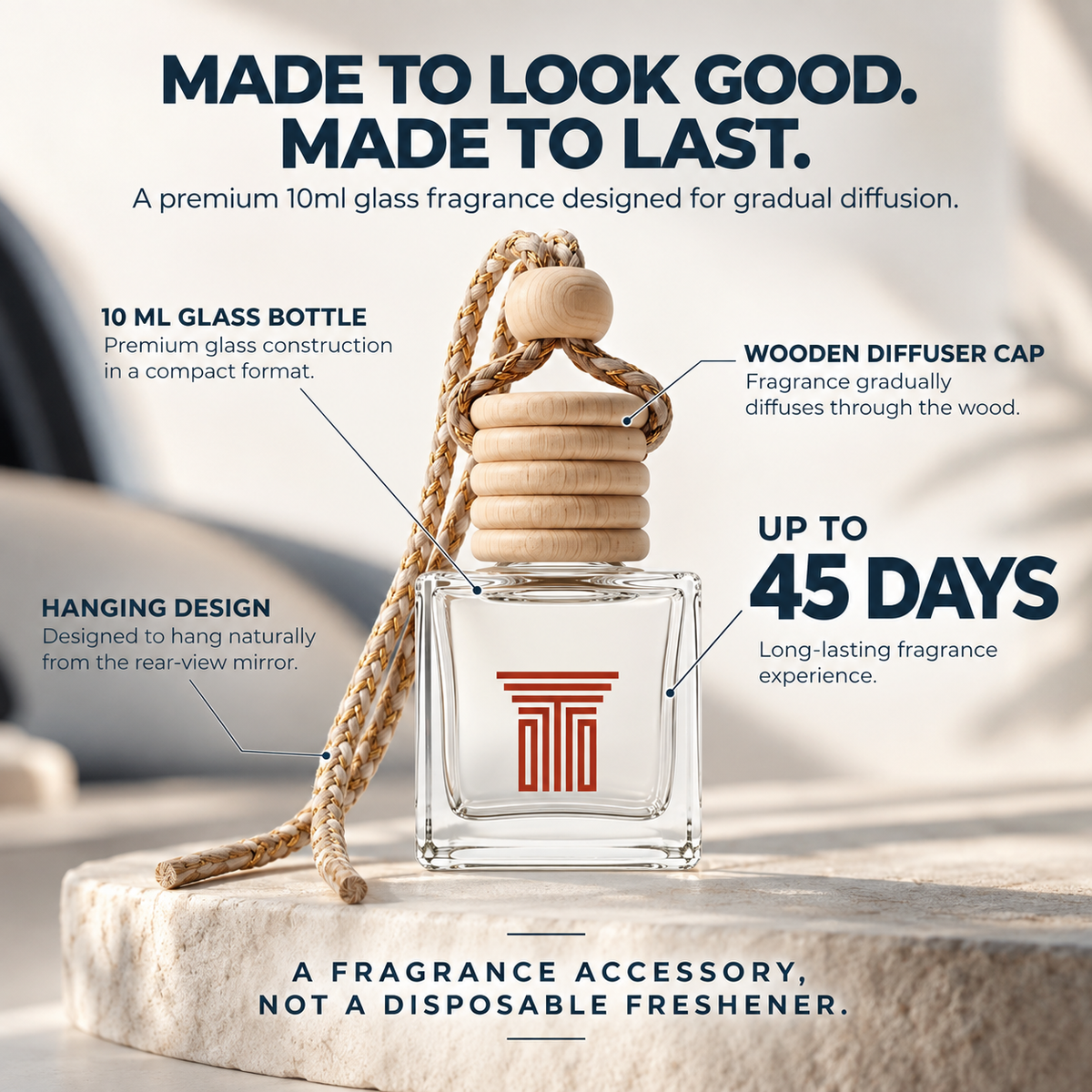Azure Drift Fine Fragrance for Car | Fresh Marine, Sea Salt & Driftwood Scent