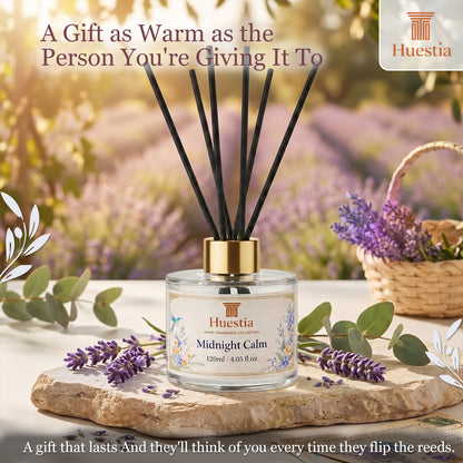 Huestia Midnight Calm Home Perfume | Reed Diffuser Set, 120 ml