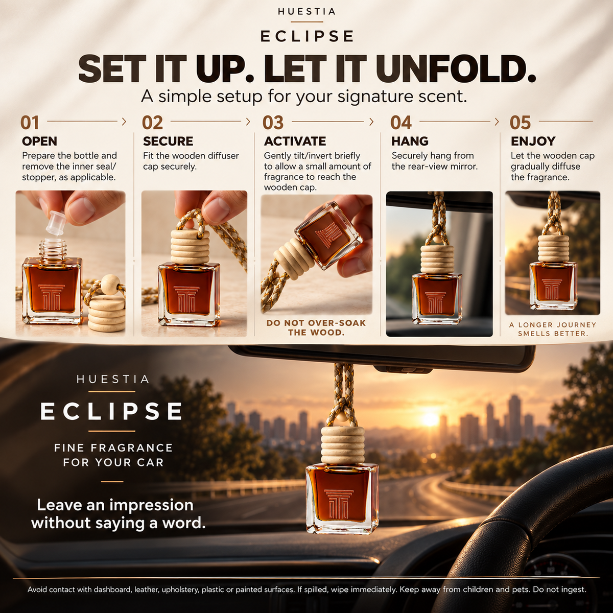 Eclipse Fine Fragrance for Car | Oud, Sandalwood, Amber & Smoky Spiced Scent